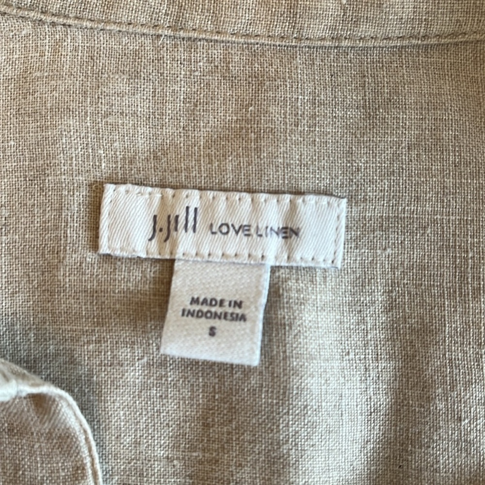 J. Jill Love Linen Women’s Small Lagenlook Asymmetrical V-Neck Tunic Top Relaxed - Picture 3 of 17